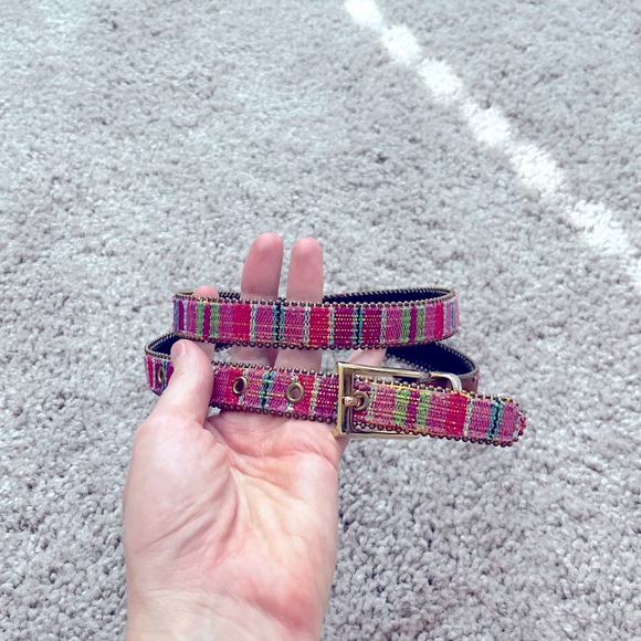 Unique Vintage Accessories - Vintage 90s hand‎ woven colorful belt